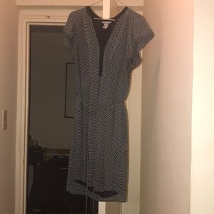 Navy blue and white dress